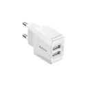 BASEUS CCALL-MN02 Mini Dual-U Nabíječka 2x USB, 10,5W, bílá