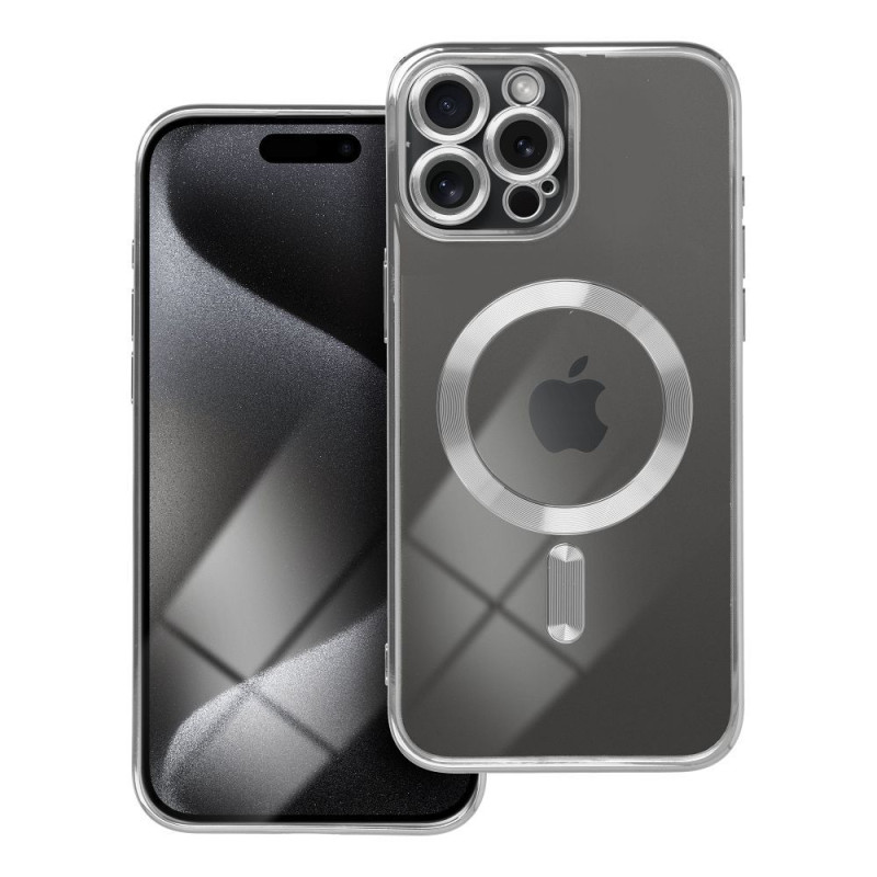 Kryt ELECTRO MAG COVER MagSafe pro iPhone 15 Pro Max (6,7") - stříbrný