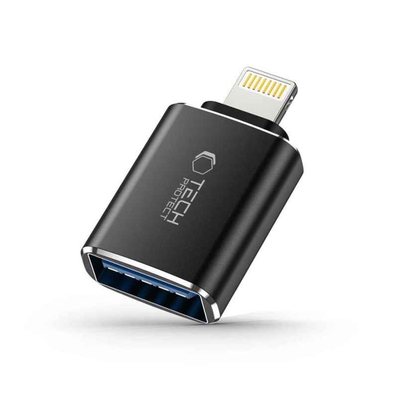 Tech-Protect UltraBoost – adaptér z Lightning (samec) na USB-A (samice) OTG – černý