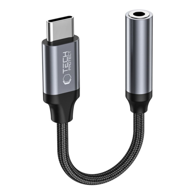 Tech-Protect UltraBoost – adaptér z USB-C na 3,5mm jack – černý