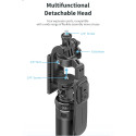 TECHSUIT C05 Ultra dlouhá selfie teleskopická tyč 205cm se stativem (tripod) a Bluetooth, černá