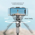TECHSUIT C05 Ultra dlouhá selfie teleskopická tyč 205cm se stativem (tripod) a Bluetooth, černá
