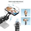 TECHSUIT C05 Ultra dlouhá selfie teleskopická tyč 205cm se stativem (tripod) a Bluetooth, černá