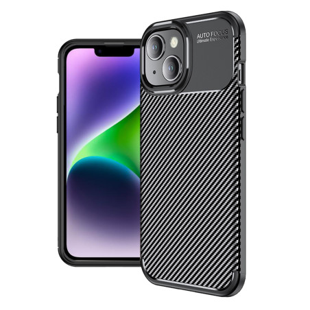 TECHSUIT CarbonFibre kryt pro iPhone 14, černý