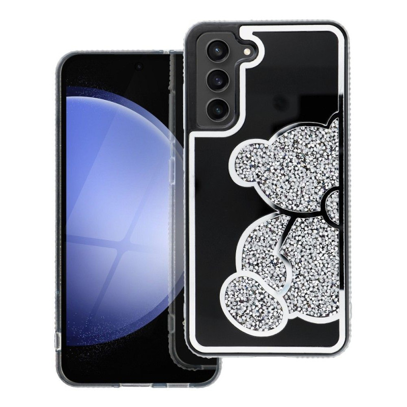 Pouzdro TEDDY BEAR pro Samsung Galaxy A16 5G / A16 4G - stříbrné