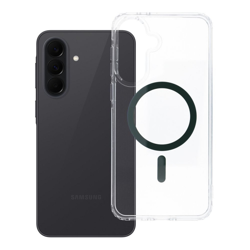 Kryt DROP GLUE COLORFUL RING MAG COVER MagSafe pro Samsung Galaxy A37 - tmavě zelený