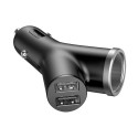BASEUS CCALL-YX01 Duální autonabíječka Y-type, 2x USB + autozapalovač, černá