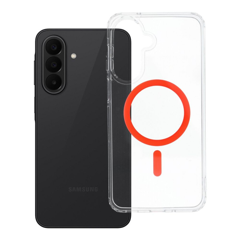 Kryt DROP GLUE COLORFUL RING MAG COVER MagSafe pro Samsung Galaxy A27 - oranžový