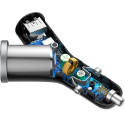 BASEUS CCALL-YX01 Duální autonabíječka Y-type, 2x USB + autozapalovač, černá