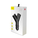 BASEUS CCALL-YX01 Duální autonabíječka Y-type, 2x USB + autozapalovač, černá