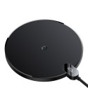BASEUS CCED000001 Digital Led Display Gen2 Bezdrátová Qi nabíječka s USB-C konektorem, 15W, černá