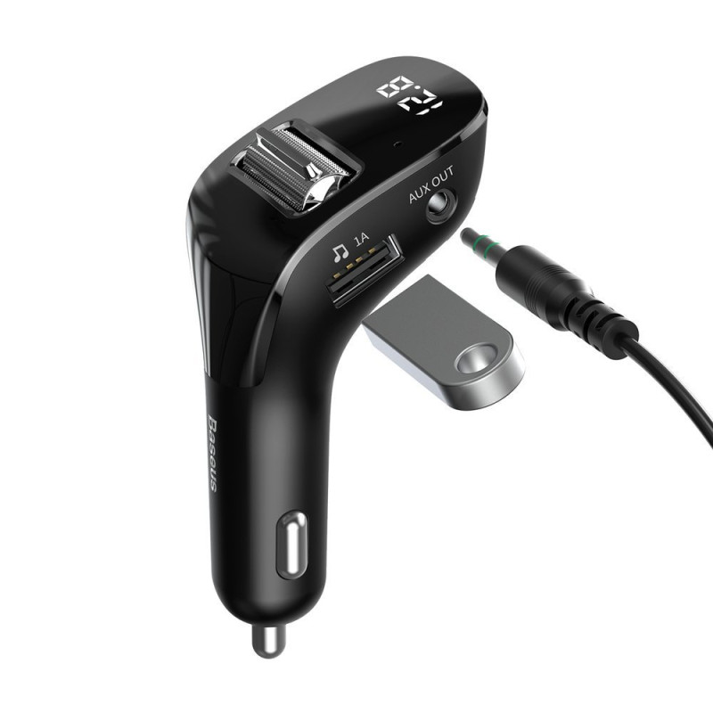 BASEUS CCF40-01 Bluetooth MP3 transmiter, handsfree a 2x USB nabíječka, černý