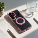 Kryt Samsung Galaxy A37 FRAME CIRCLE STAND MagSafe růžový