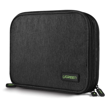 UGREEN 50274 Pouzdro 24,5 x 17,5 x 5 cm na harddisk, kabely a drobné příslušenství, šedé