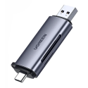 UGREEN 50706 Čtečka paměťových karet SD/MicroSD s USB/USB-C konektorem, vesmírně šedá
