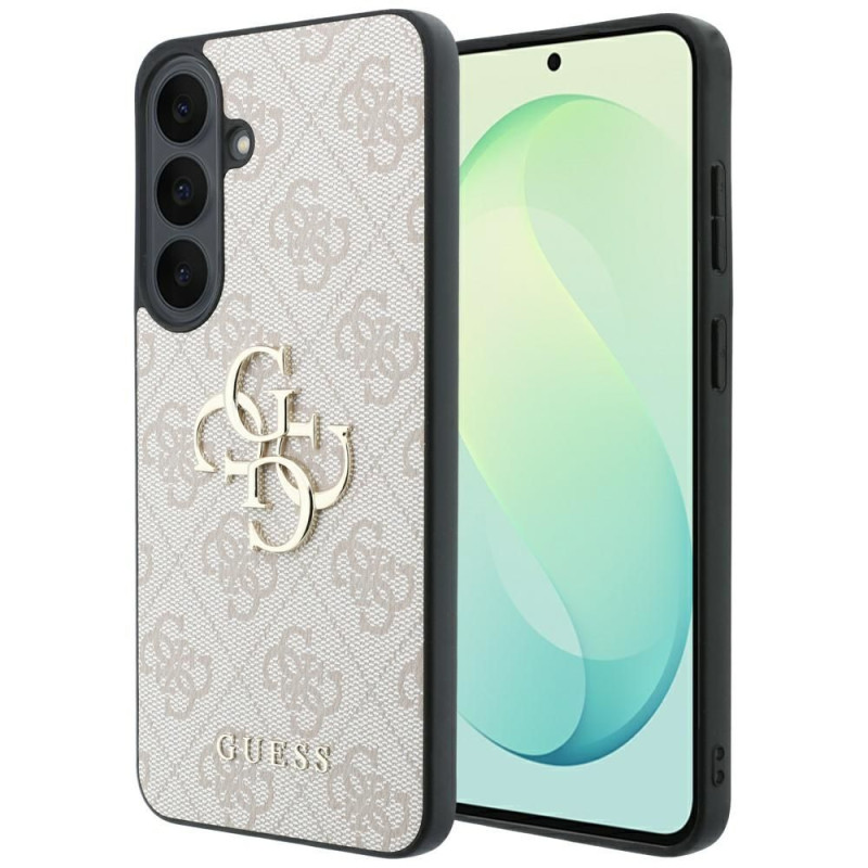Kryt Guess Leather 4G Metal Logo pro Samsung Galaxy S26 FE - růžový