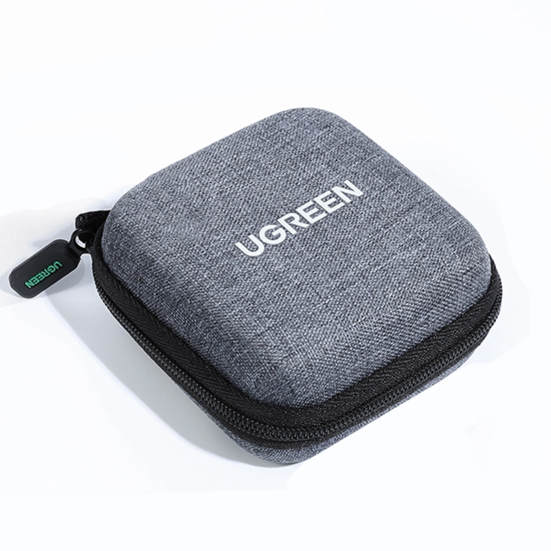 UGREEN 70577 Pouzdro (box) 8x8x4cm na sluchátka, kabely a drobné příslušenství, šedé