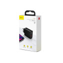 BASEUS CCFS-C01 Nabíječka USB a USB-C s výkonem 30W, PD + QC4.0, černá