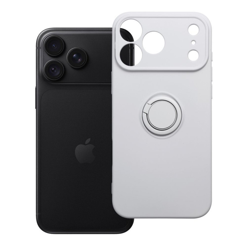 Kryt SILICONE RING pro iPhone 18 Pro Max / 17 Pro Max (6,9") - stříbrný