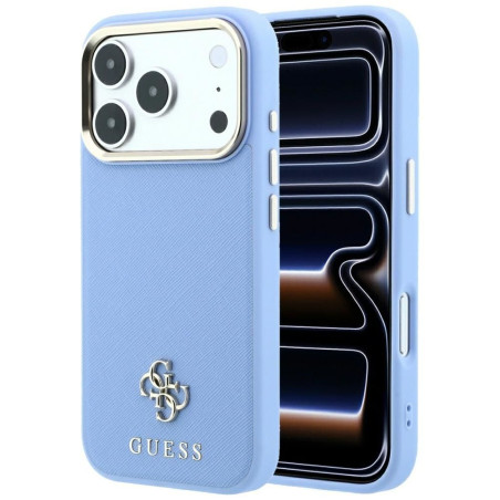 Kryt Guess Saffiano MagSafe pro iPhone 17 Pro - světle modrý