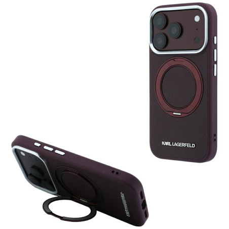 Kryt Karl Lagerfeld pro iPhone 17 Pro MagSafe vínový