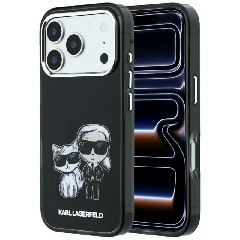 Kryt Karl Lagerfeld SMOOTH KARL & CHOUPETTE BODIES MagSafe pro iPhone 18 Pro Max / 17 Pro Max (6,9") - černý