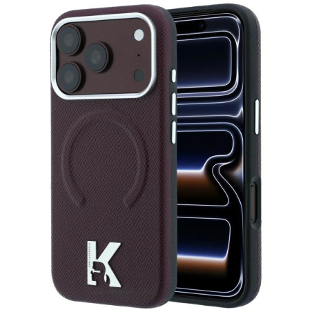 Kryt Karl Lagerfeld MagSafe pro iPhone 18 Pro Max – vínový