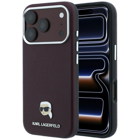 Kryt Karl Lagerfeld MagSafe pro iPhone 18 Pro Max - vínový