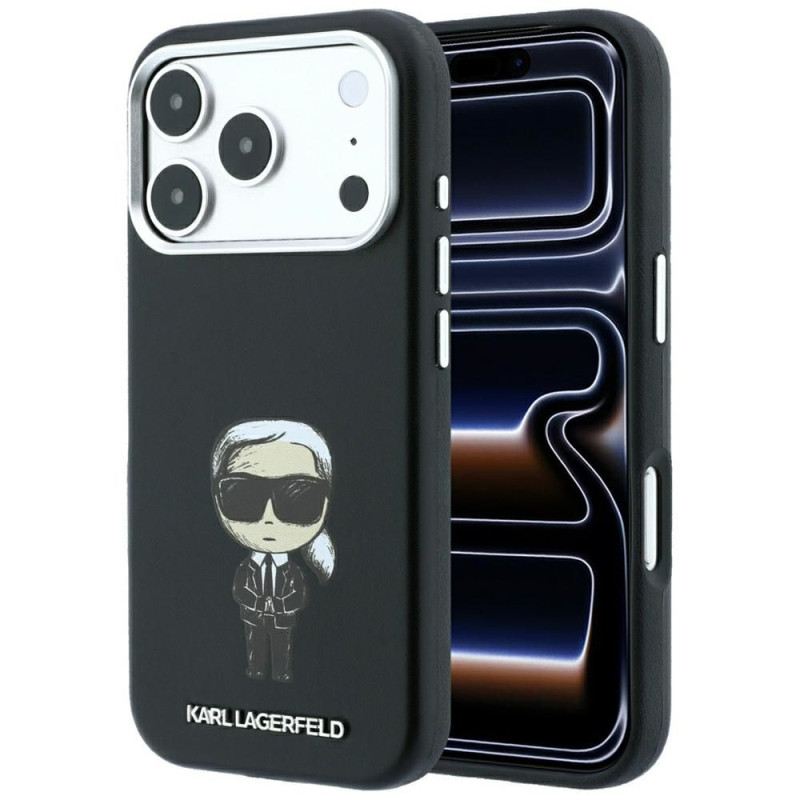 Kryt Karl Lagerfeld Smooth Ikonik Sketch MagSafe pro iPhone 18 Pro Max / 17 Pro Max (6,9") - černý