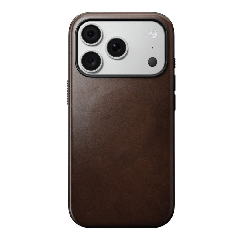 Kryt Nomad MODERN LEATHER CASE MagSafe pro iPhone 18 Pro/17 Pro - rustikální hnědý
