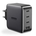 Ugreen GaN rychlonabíječka 3x USB Type C / USB Power Delivery 3.0 QuickCharge 4+ FCP SCP AFC 100W EU černá (CD226 40747)