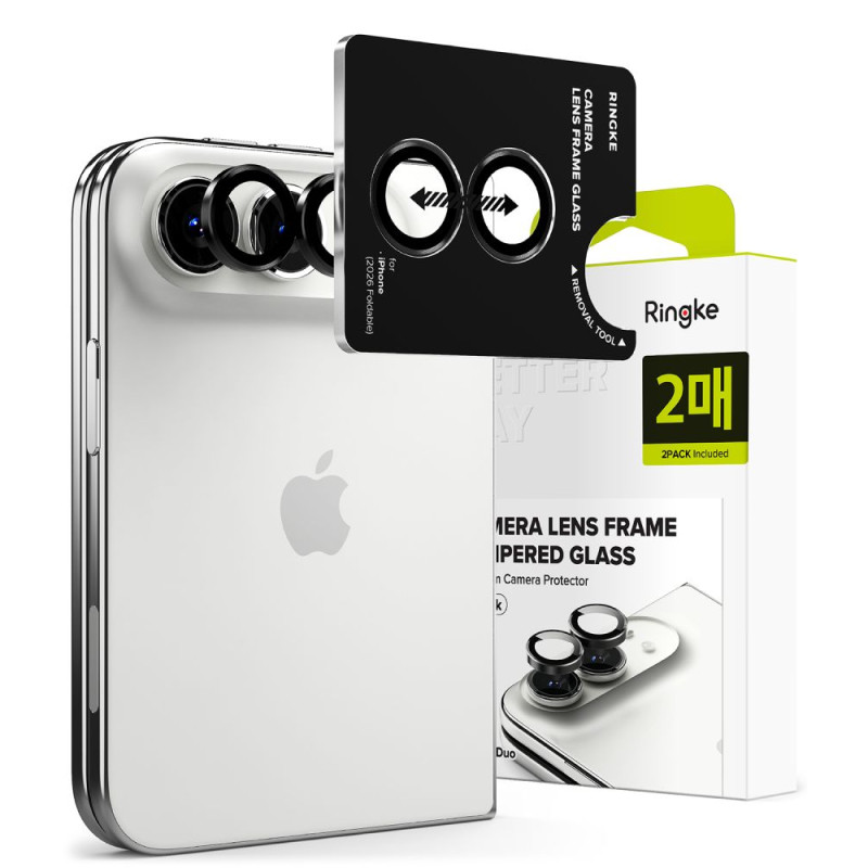 Ochrana fotoaparátu Ringke Camera Frame pro iPhone Duo – 2 sady, černý hliníkový rámeček
