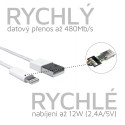 AG PREMIUM HD4 Kabel USB/Lightning pro Apple zařízení, délka 1m, bílý