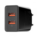 BASEUS CCFS-V01 Speed Mini Duální USB nabíječka QC3.0 s výkonem 18W, černá