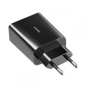 BASEUS CCFS-V01 Speed Mini Duální USB nabíječka QC3.0 s výkonem 18W, černá