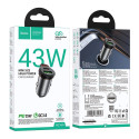 Nabíječka Hoco NZ16A 43W do auta USB-C + USB-A