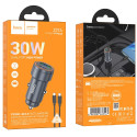 Nabíječka Hoco Z57A 30W do auta s kabelem USB-C – černá