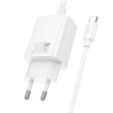Nabíječka Hoco N63 30W USB-C a USB-A, bílá