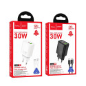 Nabíječka Hoco N63 30W USB-C a USB-A, bílá