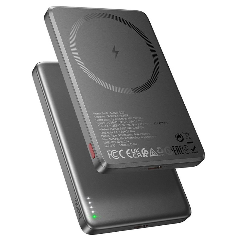 Powerbank Hoco Q26 MagSafe 5000mAh 20W pro MagSafe zařízení - šedý