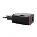 BASEUS CCFS-V01 Speed Mini Duální USB nabíječka QC3.0 s výkonem 18W, černá