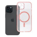 Kryt MagSafe pro iPhone 15 CLEAR MAG COVER růžový glitter