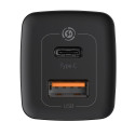 BASEUS CCGAN2L-B01 GaN2 Lite Dvouportová nabíječka USB + USB-C PD 65W, černá