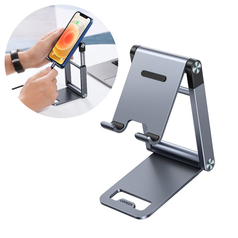 UGREEN LP263-50324 Vysouvací hliníkový stojánek pro telefon až do 7,2", šedý