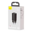 BASEUS CCGAN2L-B01 GaN2 Lite Dvouportová nabíječka USB + USB-C PD 65W, černá