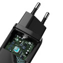 BASEUS CCGAN2L-B01 GaN2 Lite Dvouportová nabíječka USB + USB-C PD 65W, černá