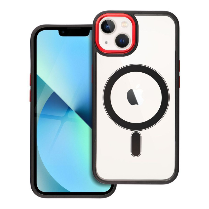 Kryt COLOR EDGE MAG COVER MagSafe pro iPhone 13 - černo-červený