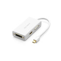 UGREEN MD114 Převodník (adaptér) z Mini DisplayPort na HDMI/VGA/DVI, bílý