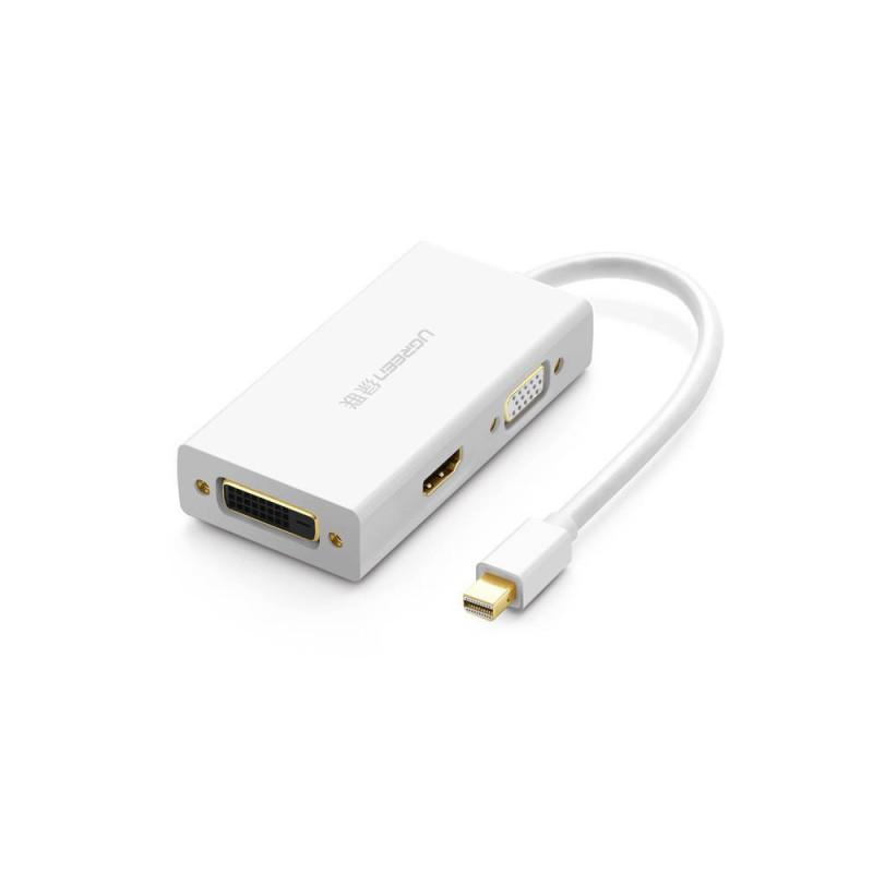 UGREEN MD114 Převodník (adaptér) z Mini DisplayPort na HDMI/VGA/DVI, bílý