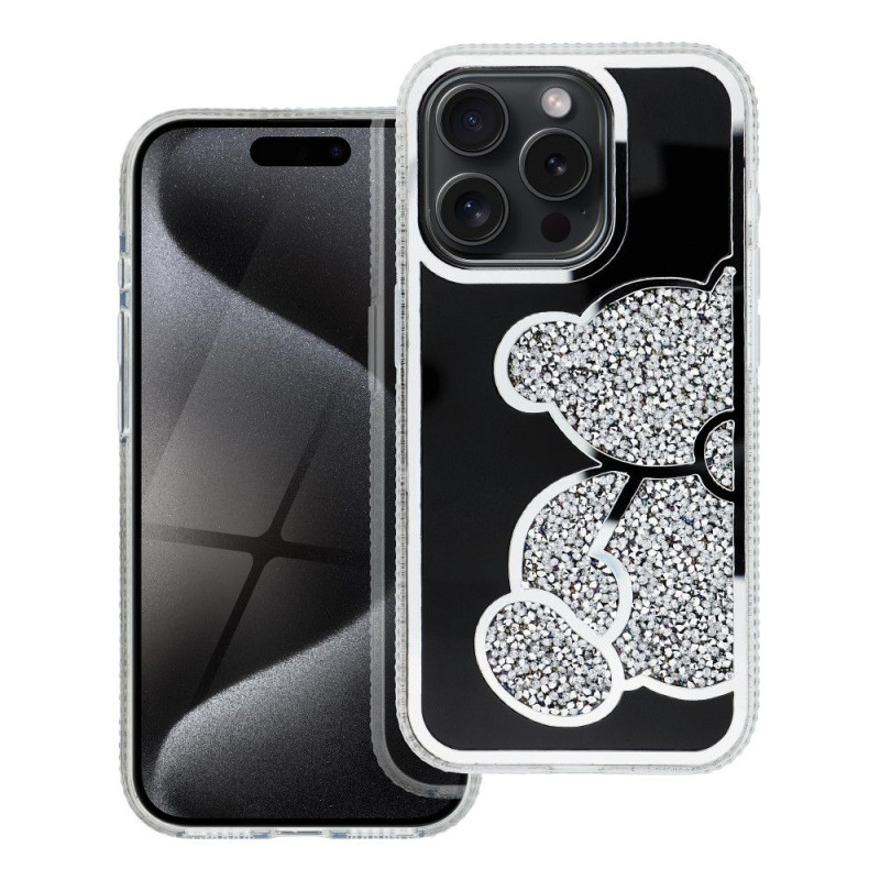 Kryt TEDDY BEAR pro iPhone 14 - stříbrný